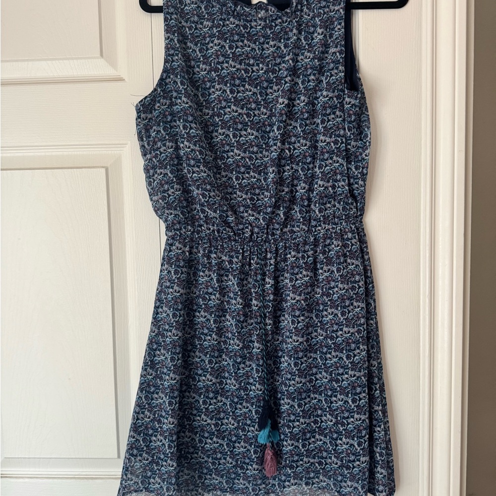 Xhilaration Navy and Pink Patterned Dress